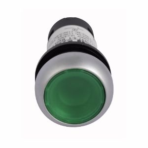 EATON C22-DL-G-K10-24 Pushbutton, Illuminated, Button, Led, Silver Bezel, Flush, Momentary | BJ7VDN 20AX57