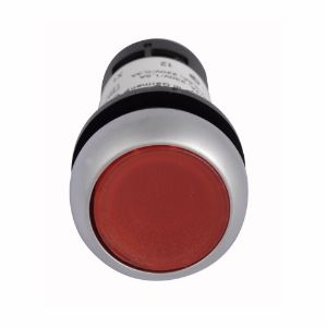 EATON C22-DL-R-K01-120 Pushbutton, Illuminated, Button, Led, Silver Bezel, Flush, Momentary | BJ7VEY 20AX74
