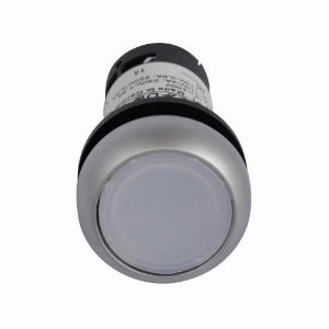 EATON C22-DRL-W-K10-120 Pushbutton, Illuminated, Button, Led, Silver Bezel, Flush | BJ7VLY 20AW88