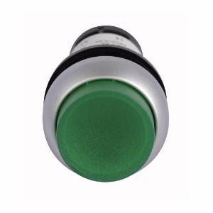 EATON C22-DLH-G-K10-120 Pushbutton, Illuminated, Button, Led, Silver Bezel, Extended | BJ7VDX 20AX62