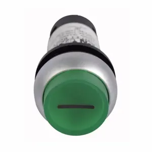 EATON C22-DLH-G-X1-K10-230 Pushbutton, Illuminated, Button, Led, Silver Bezel, Extended | BJ7VEQ