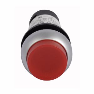 EATON C22-DLH-R-K01-120 Drucktaster, beleuchtet, Taste, LED, silberne Blende, erweitert | BJ7VEN 20AX66