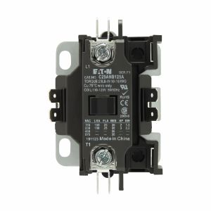 EATON C25ANB130A Definite Purpose Contactor, Quick, 25A, 24 Vac, 50/60 Hz, Open With Metal Mounting Plate | BJ7WZB 49C052