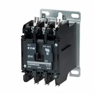 EATON C25DND225R-GL Definite Purpose Contactor, Mounting Plate, Quick, 25A | BJ7YKH