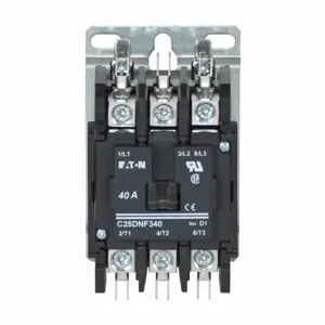 EATON C25DNF3301R-GL Definite Purpose Contactor, Mounting Plate, Quick, Quick Connect, 120 Vdc | BJ7ZLT