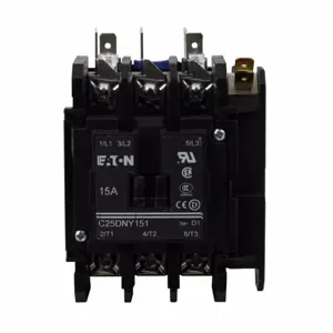 EATON C25DNY146 Definite Purpose Contactor, Non-Reversing Contactors And Starters, 15???50A | BJ8AUC