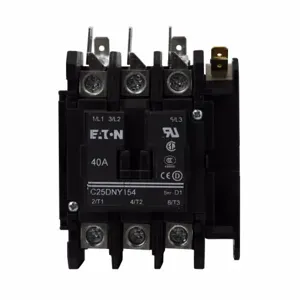 EATON C25DNY154CL Definite Purpose Contactor, 440-480 Vac, 50/60 Hz, 1No, 1Nc | BJ8AUM