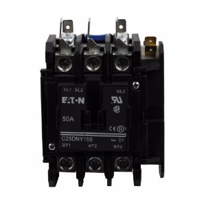 EATON C25DNY177A Definite Purpose Contactor, Din Rail Mounting Adapter, Quick, Pressure Plate, 208-240 Vac | BJ8AUV