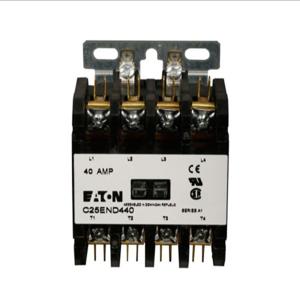 EATON C25ENE440A Definite Purpose Contactor, Quick, 60A, 24 Vac, 50/60 Hz, Open With Metal Mounting Plate | BJ8BEW
