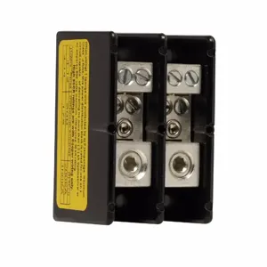 EATON CH16220-2 Power Distribution Terminal Block, 600 VAC, 175 A, 2 Poles, 14 to 2/0 AWG, 8 AWG | BJ8HMJ