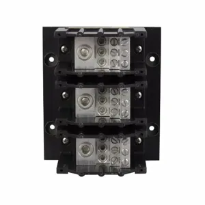 EATON CHDB3713 Open Style Power Distribution Block, 600 VAC/VDC, 310 A, 3 Poles | BJ8JPT