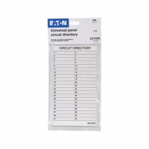 EATON CKTDIR Loadcenter And Breaker Accessories, 42 Circuit Cards | BH9YLC