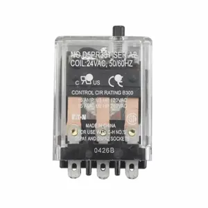 EATON D5PR33T General-Purpose Relay, D5 General Purpose Plug-In Relay, 24V Coil | BJ2CXT