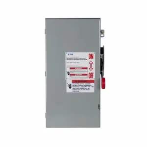 EATON DH163NRK Dc Disconnect, 100 A, Nema 3R, Painted Galvanized Steel, Class R, Fusible With Neutral | BJ2GHF