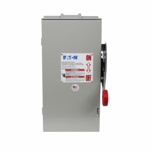 EATON DH223FCK Heavy Duty Single-Throw Fused Safety Switch, 100 A, Nema 12/3R, Painted Galvanized Steel | BJ2GLY
