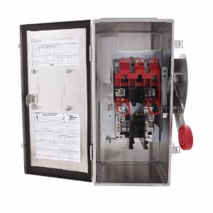EATON DH261FWKX Harsh Environment, Heavy Duty Safety Switch, Single-Throw, 30A, 600V, Two-Pole, Two-Wire | BJ2GVK