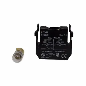 EATON E22D24C Pushbutton, Non-Metallic Indicating Light, Heavy-Duty, Prestest, Inc And escent | BJ2QDU