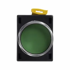 EATON E22P3 Pushbutton, Green, Plastic Actuator, Chrome Bezel, 1No | BJ2QQC