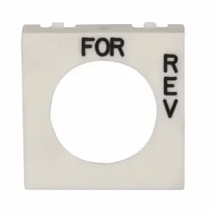 EATON E30KN120 E30 Pushbutton Legend Plate, E30, Square 2-Position Legend Plate, White | BJ2VWR