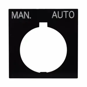 EATON E34SP41 E34 Pushbutton Legend Plate, E34, Square 2-Position Legend Plate, Plastic, Black | BJ2YDN