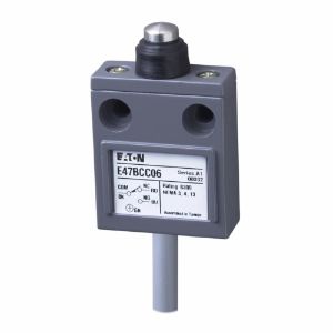 EATON E47BCC06 Compact Limit Switch, E47, Sealed Plunger, Cable, 9.8 Ft, 5A At 250 Vac, 4A At 30 Vdc | BJ2YYL