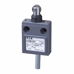 EATON E47BCC07 Compact Limit Switch, E47, Roller Plunger, Cable, 9.8 Ft, 5A At 250 Vac, 4A At 30 Vdc | BJ2YYP
