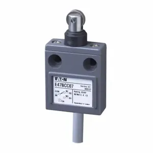 EATON E47BCC07 Compact Limit Switch, E47, Roller Plunger, Cable, 9.8 Ft, 5A At 250 Vac, 4A At 30 Vdc | BJ2YYP