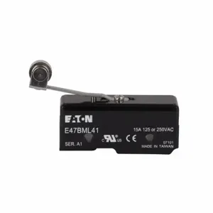 EATON E47BML41 Precision Limit Switch, E47, Reversed Roller Lever, Solder Lugs, 15A At 250 Vac | BJ2ZBC