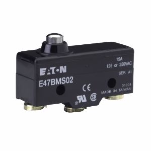EATON E47BMS02 Precision Limit Switch, E47, Straight Plunger, Screw Terminals, 15A At 250 Vac | BJ2ZBD