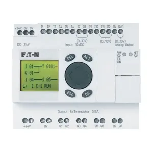 EATON EASY821-DC-TC Easy Programmable Relay, 800, 24 Vdc, 12 Digital Inputs, 8 Transistor Outputs | BJ3EVZ