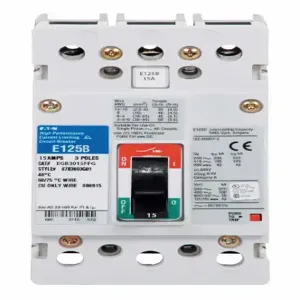 EATON EGB3015FFG G Molded Case Circuit Breaker, Eg-Frame, Eg, Complete Breaker, Fixed Thermal | BJ4BUF