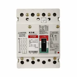 EATON EGE4045FFG Molded Case Circuit Breaker, 600Y/347 VAC, 45 A, 18 kA Interrupt, 4 Poles | BH9AKY