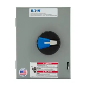 EATON ER54030UX Enclosed Rotary Disconnect Switch, 30 A, Nema 4X, Non-Metallic, Max Hp:7.5, 7.5, 15 | BH9FHH