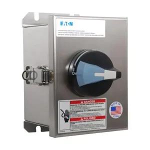 EATON ER54025UW Enclosed Rotary Disconnect Switch, 25 A, Nema 4X, Stainless Steel, Max Hp:7.5, 7.5, 15 | BH9FHC