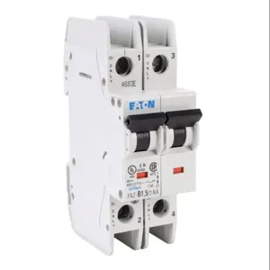 EATON FAZ-B1P5-2-NA Miniature Circuit Breaker, Current-Limiting, 1.5A, 480Y/ 277 VAC/ 96 VDC, 2-Pole, B Curve | CV6NED