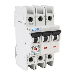 EATON FAZ-B63-3-NA Miniature Circuit Breaker, Current-Limiting, 63A, 240 VAC/ 96 VDC, 3-Pole, B Curve | CV6NFK