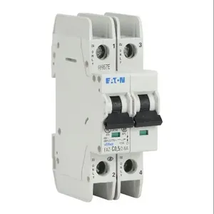 EATON FAZ-C0P5-2-NA Miniature Circuit Breaker, Current-Limiting, 0.5A, 480Y/ 277 VAC/ 96 VDC, 2-Pole, C Curve | CV6NFT