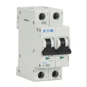 EATON FAZ-C0P5-2 Miniature Supplementary Protector, 0.5A, 480Y/ 277 VAC/ 96 VDC, 2-Pole, C Curve | CV6UWZ