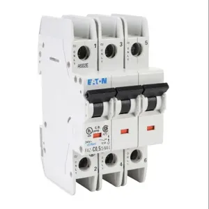 EATON FAZ-C0P5-3-NA-L Miniature Circuit Breaker, Current-Limiting, 0.5A, 240 VAC/ 96 VDC, 3-Pole, C Curve | CV6NFW