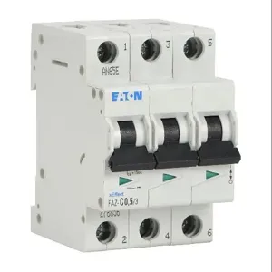 EATON FAZ-C0P5-3 Miniature Supplementary Protector, 0.5A, 480Y/ 277 VAC/ 96 VDC, 3-Pole, C Curve | CV6UXA