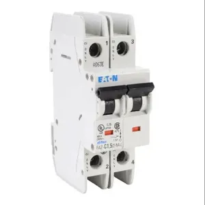 EATON FAZ-C1P5-2-NA-L Miniature Circuit Breaker, Current-Limiting, 1.5A, 240 VAC/ 96 VDC, 2-Pole, C Curve | CV6NGF