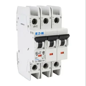 EATON FAZ-C63-3-NA Miniature Circuit Breaker, Current-Limiting, 63A, 240 VAC/ 96 VDC, 3-Pole, C Curve | CV6NGZ