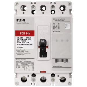 EATON FDB3100 C Kompletter Leistungsschalter mit geformtem Gehäuse, F-Rahmen, Fdb, kompletter Leistungsschalter | AG8NLJ