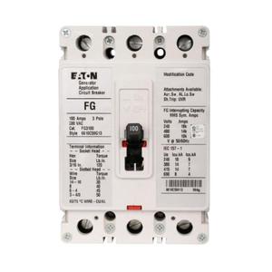 EATON FG3110S01 C Complete Molded Case Circuit Breaker, F-Frame, Fg | BH9PEZ