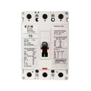 EATON FG3175WA12D05S03Z05 C Complete Molded Case Circuit Breaker, F-Frame, Fg | BH9PGA