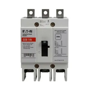 EATON GDB3060DS1 C Complete Molded Case Circuit Breaker, G-Frame, Gdb, Fixed Thermal | BH9TQY