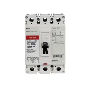 EATON HFD3050-GR1 Molded Case Circuit Breaker, 240/480/600 VAC/250 VDC, 50 A, 22/25/65/100 kA Interrupt | BH9YAA