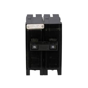 EATON HQP2015H Quicklag Industrial Circuit Breaker, 15A, Two-Pole, 240V, 10 Kaic, Thermal-Magnetic | BH3LXE