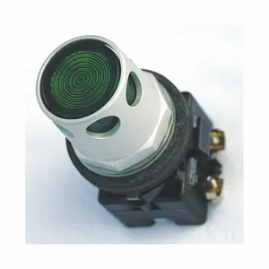 EATON HT8GDGF1Q1L1 Pushbutton, Extended, Green Actuator, Chrome Bezel, 2No-2Nc | BH3NHV 12K523