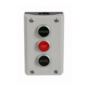 EATON M22-C3-M5V M22 Three Element Control Station, 22.5 Mm, Buttons Flush, Momentary, Button Black, Red | BH4RBU